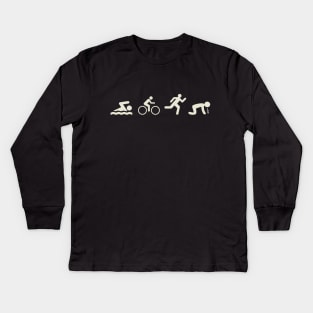 Swim. Bike. Run. Puke. Kids Long Sleeve T-Shirt